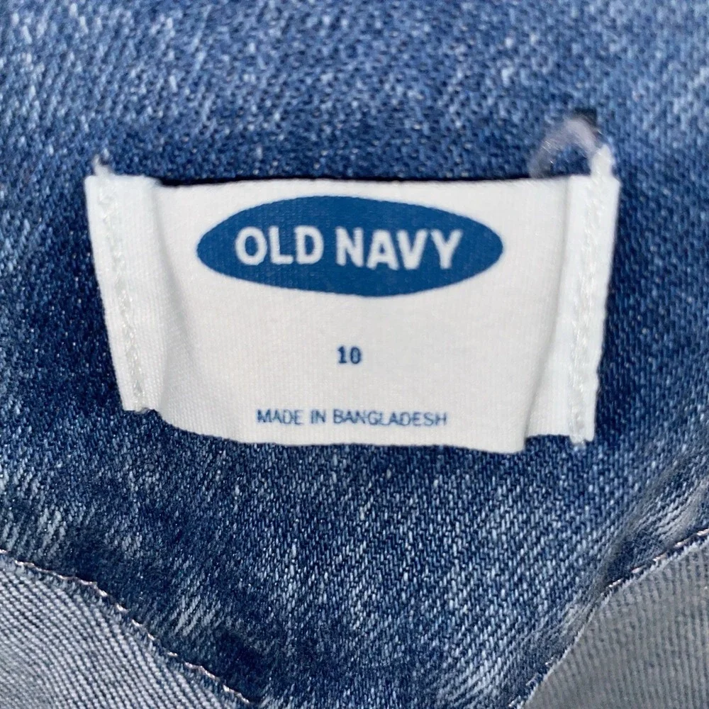 Old Navy Vintage Y2K Denim Bib Overalls Girls L‎ 10 Blue Light Wash Relaxed